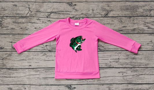 Baby Girls Hotpink Fishing Long Sleeve Tee Shirts Tops Preorder