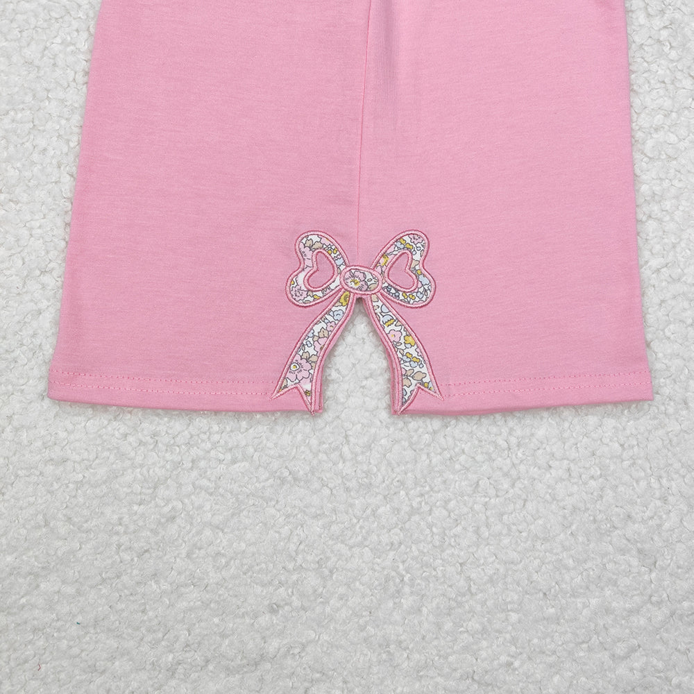 Baby Girls Pink Long Sleeve Bows Side Embroidery Tee Shirts Tops