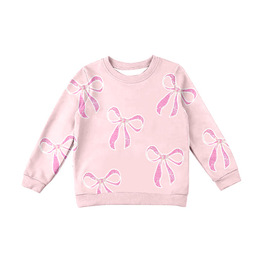 Adult Women Pink Bows Long Sleeve Tee Shirts Tops Preorder