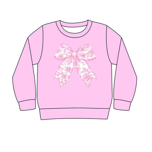 Adult Women Pink Flowers Bow Tee Shirts Tops Preorder