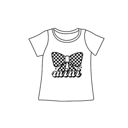 Baby Girls White Checkered Mini Short Sleeve Tee Shirts Tops Preorder