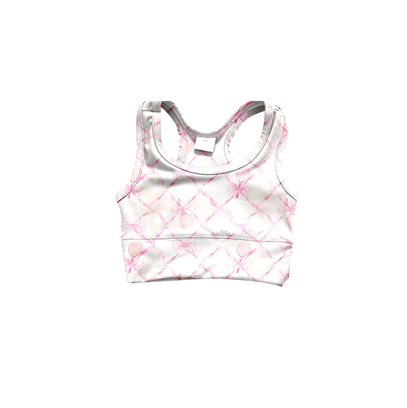 Baby Girls Pink Tennis Bows Yoga Vest Tops Preorder