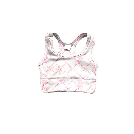 Baby Girls Pink Tennis Bows Yoga Vest Tops Preorder