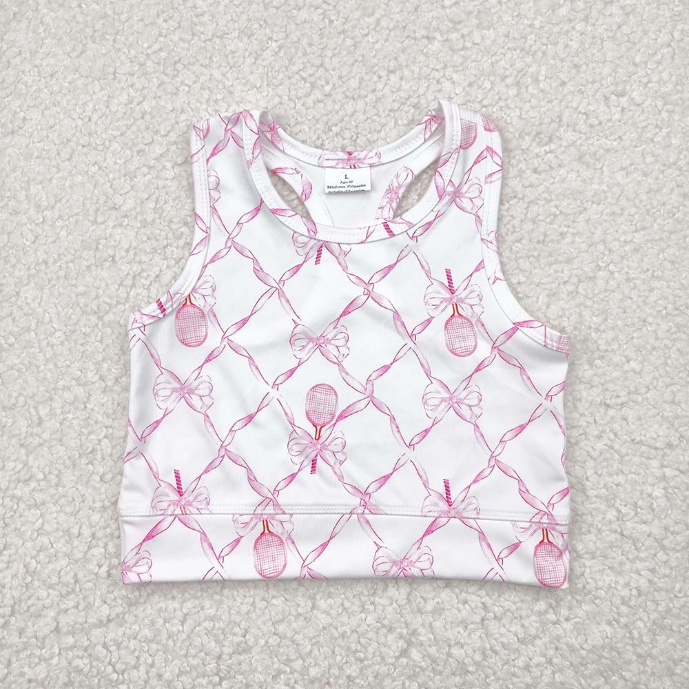 Baby Girls Pink Tennis Bows Yoga Vest Tops