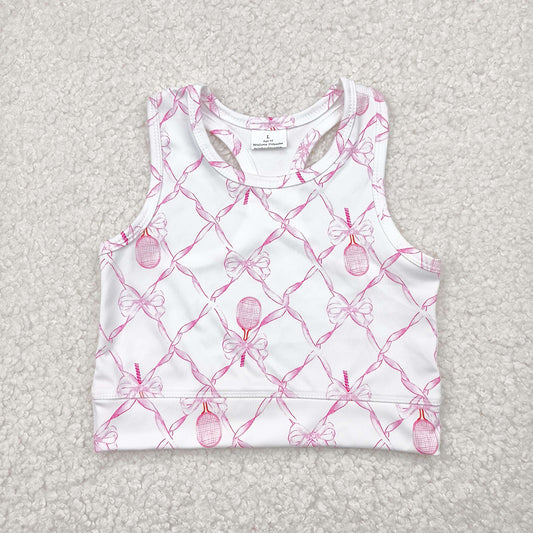Baby Girls Pink Tennis Bows Yoga Vest Tops