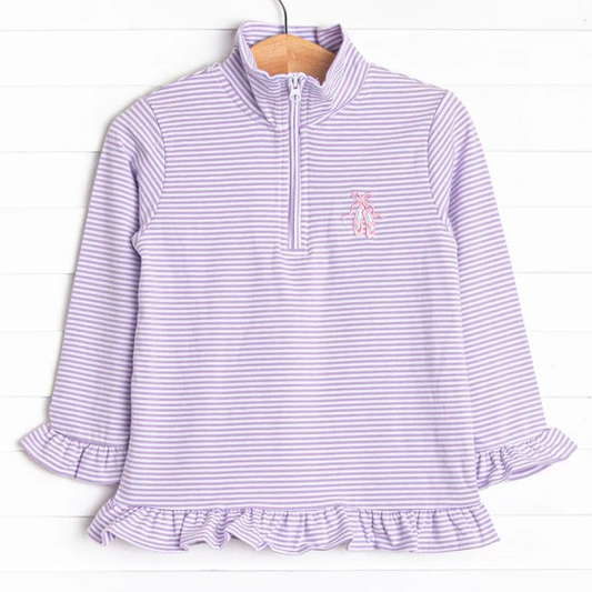 Baby Girls Lavender Dance Shoes Long Sleeve Zip Pullovers Tops Preorder