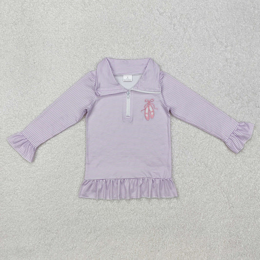 Baby Girls Lavender Dance Shoes Long Sleeve Zip Pullovers Tops