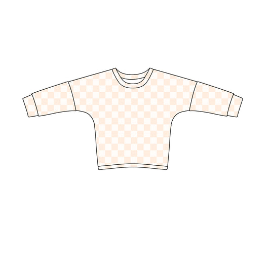 Baby Girls Pink Checkered Long Sleeve Raglan Shirts Tops Preorder