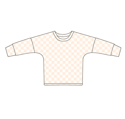 Adult Women Pink Checkered Long Sleeve Tee Shirts Tops Preorder