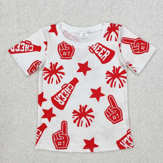 Baby Girls Cheer Red Team Pullovers Tee Shirts Tops