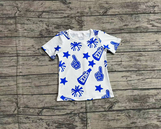 Baby Girls Cheer Blue Team Pullovers Tee Shirts Tops