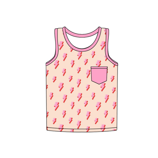 Baby Girls Pink Western Thunder Pocket Sleeveless Shirt Tops preorder