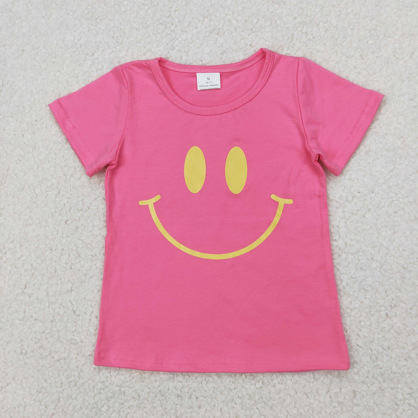 Sibling Baby Girls Short Sleeves Vinyl Smile Shirts Tops