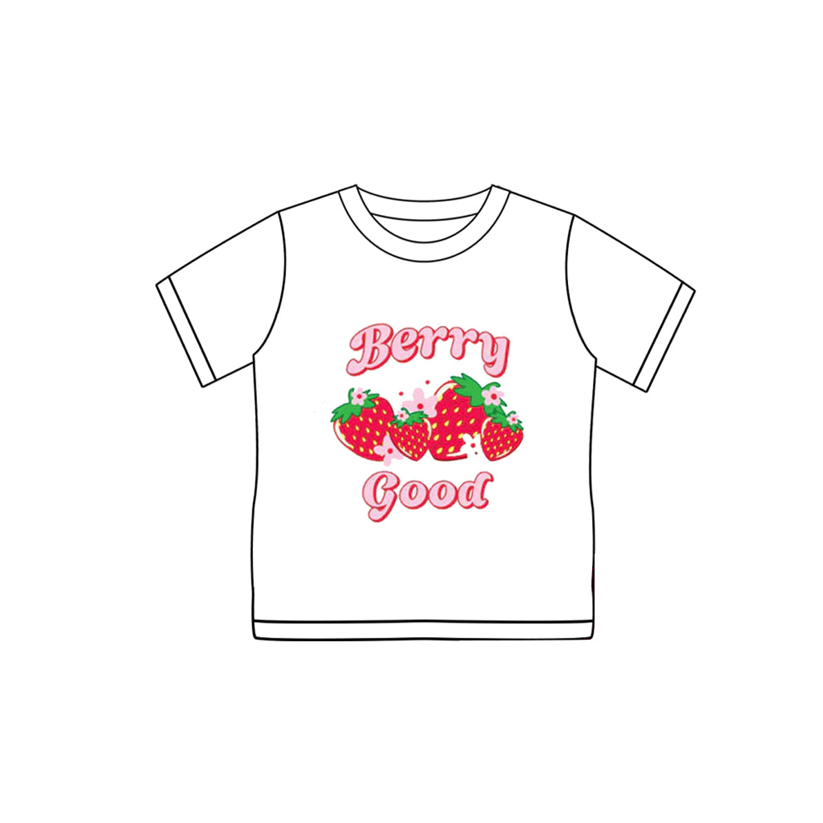 Baby Girls Short Sleeves Strawberry Tee Shirts Top Preorder