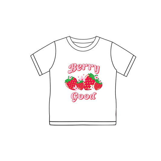 Baby Girls Short Sleeves Strawberry Tee Shirts Top Preorder