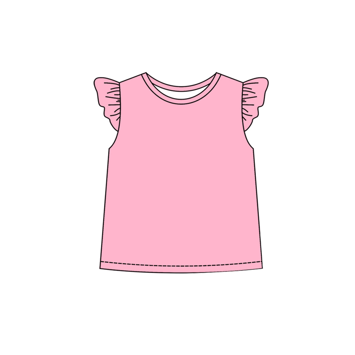 Baby Girls Pink Flutter Sleeves Tee Shirts Top Preorder