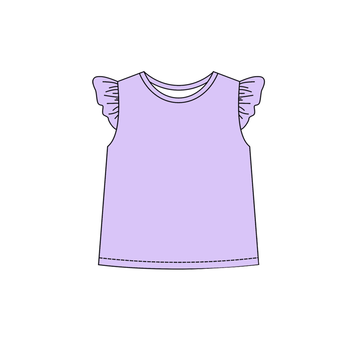 Baby Girls Purple Flutter Sleeves Tee Shirts Top Preorder