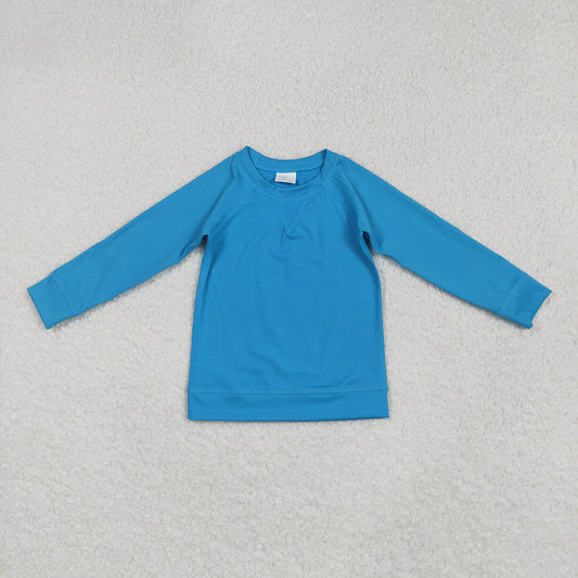 Baby Girls Hot Blue Long Sleeves Yoga Shirts Tops