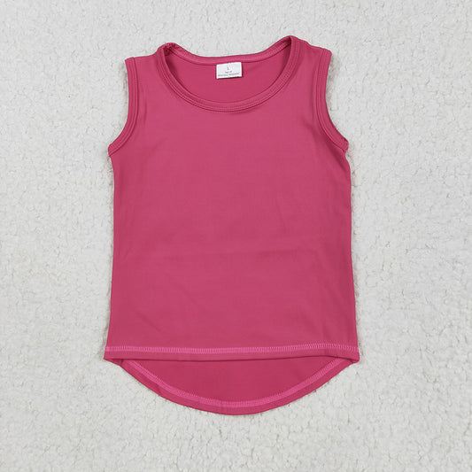 Baby Girls Yoga Hot Pink Sleeveless Vests Tops
