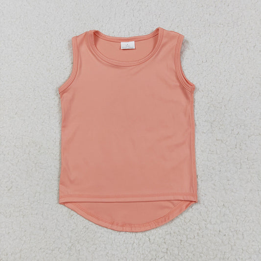 Baby Girls Peach Sleeveless Yoga Vests Tops