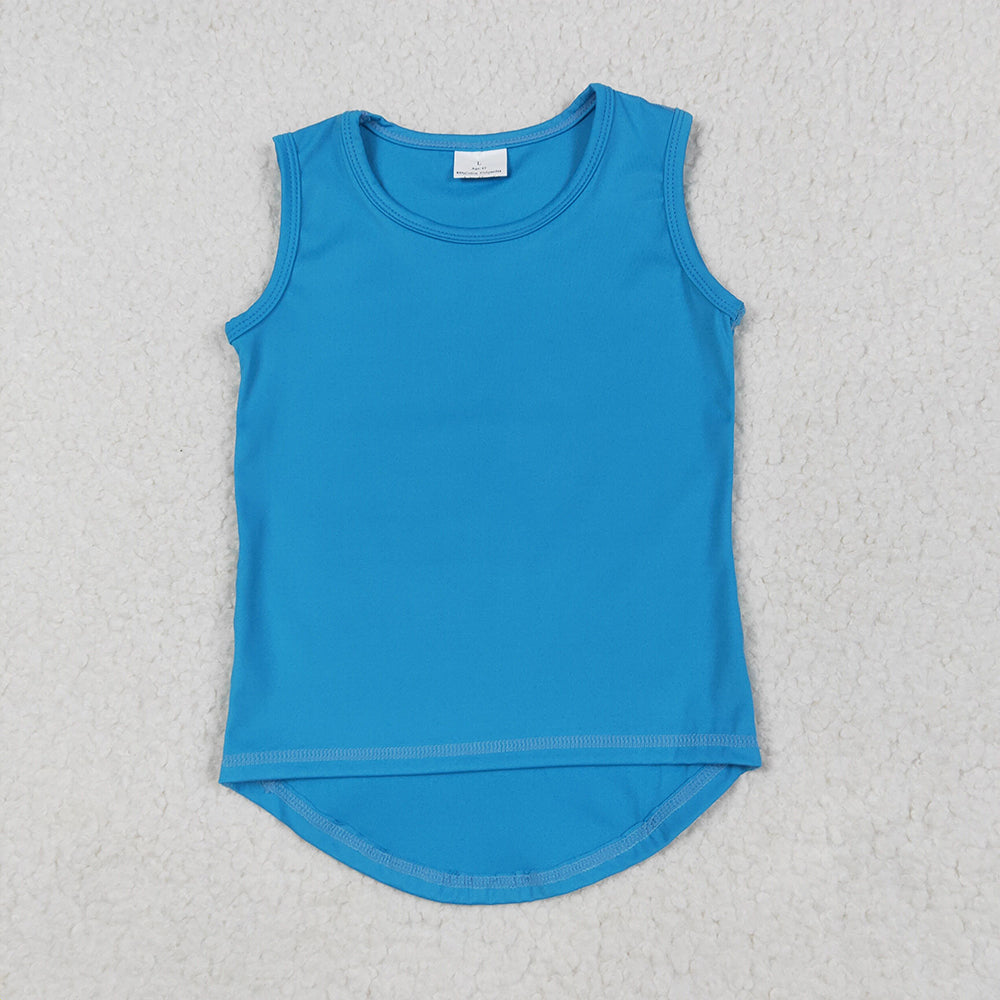 Baby Girls Blue Yoga Sleeveless Vests Tops