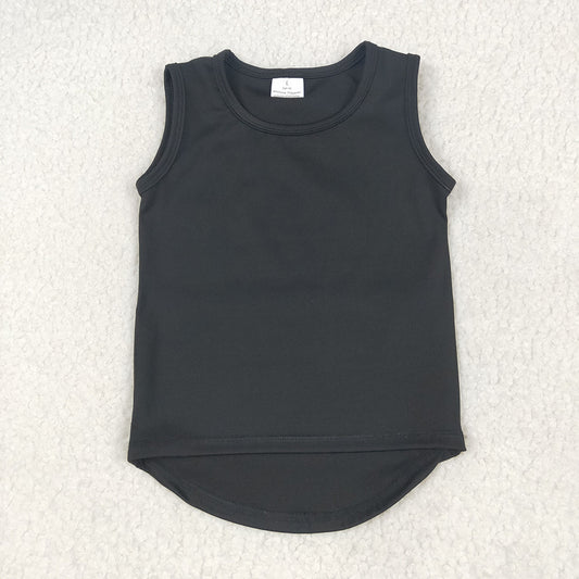 Baby Girls Black Yoga Sleeveless Vests Tops