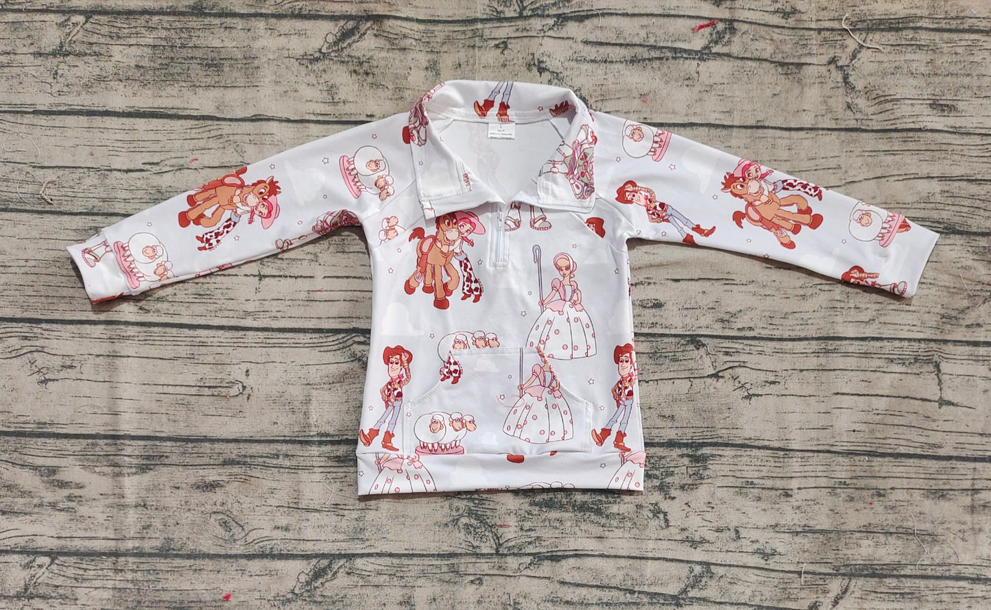 Baby Girls Long Sleeves Cartoon Donkey Zipper Pocket Hoodies Tops