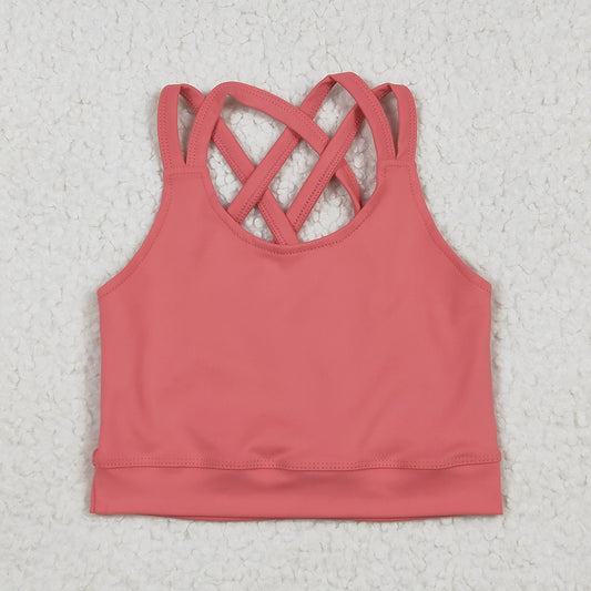 Baby Girls Peach Strap Yoga Vest Tops
