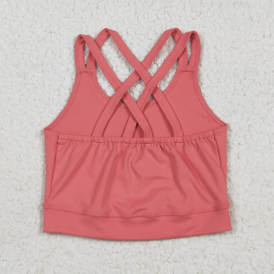 Baby Girls Peach Strap Yoga Vest Tops