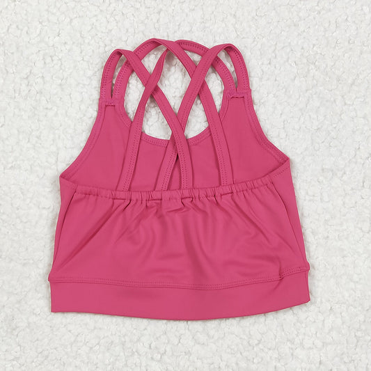 Baby Girls Hot Pink Strap Yoga Vest Crop Tops