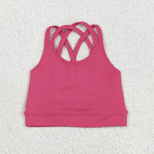 Baby Girls Hot Pink Strap Yoga Vest Crop Tops