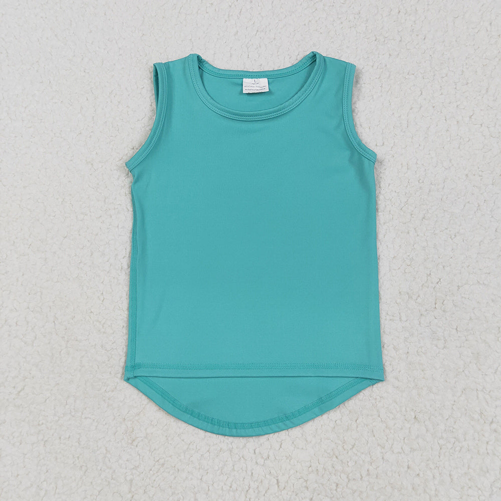 Baby Girls Aqua Sleeveless Yoga Tee Shirts Vests