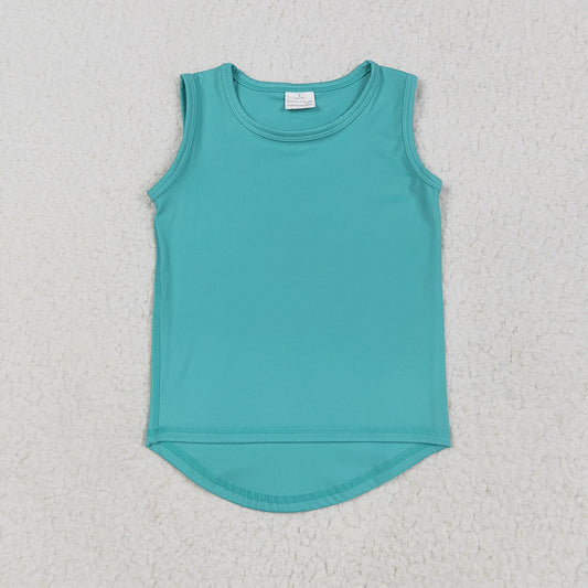 Baby Girls Aqua Sleeveless Yoga Tee Shirts Vests