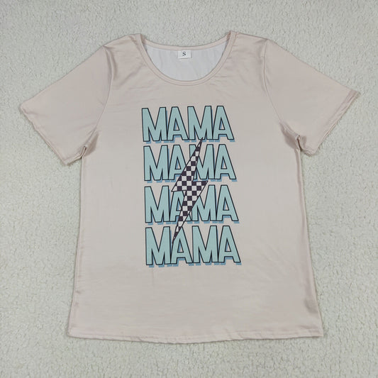 Adult Women Short Sleeves MAMA Lightning Tee Shirts Tops