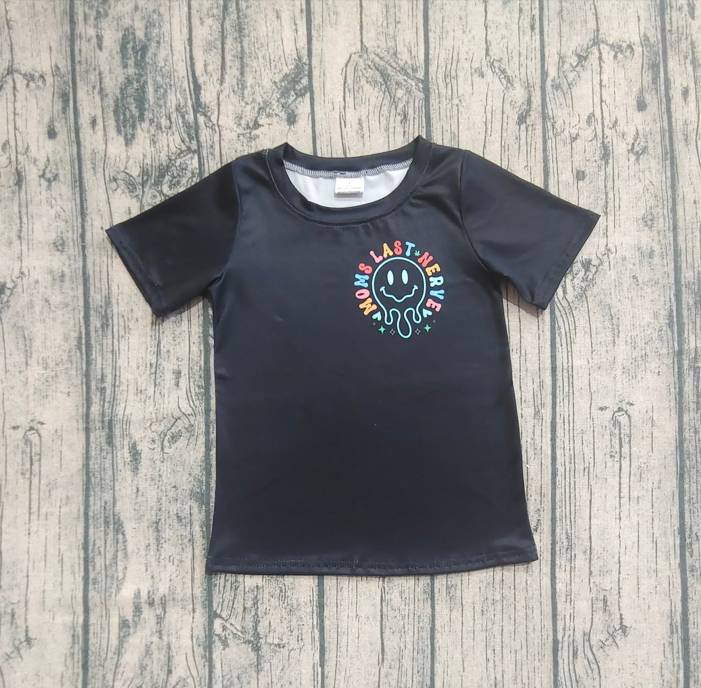 Baby Boys Black Smiles On My Moms Last Nerve Tee Shirts Top