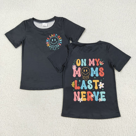 Baby Boys Black Smiles On My Moms Last Nerve Tee Shirts Top