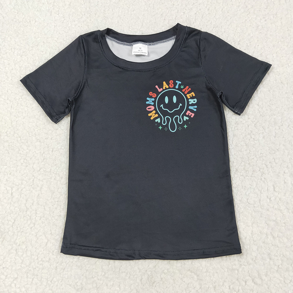 Baby Boys Black Smiles On My Moms Last Nerve Tee Shirts Top