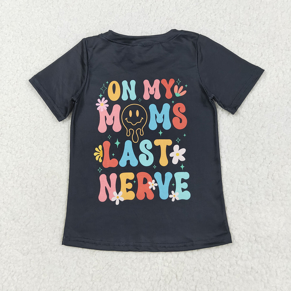 Baby Boys Black Smiles On My Moms Last Nerve Tee Shirts Top