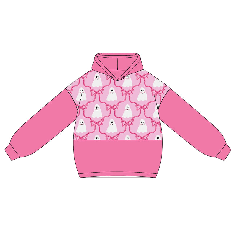 Baby Girls Hot Pink Long Sleeves Bows Ghosts Hoodies Top Preorder