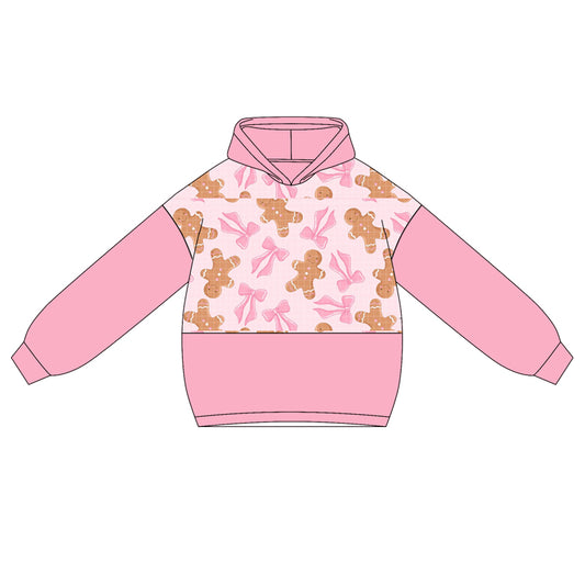 Baby Girls Pink Long Sleeves Bows Gingerbread Hoodies Top Preorder