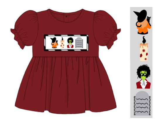 Baby Girls Red Short Ruffle Sleeves Candles Tunic Tee Shirts Preorder