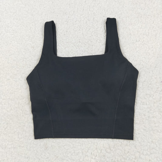 USA Adult Women Black Strap Yoga Active Vest Top