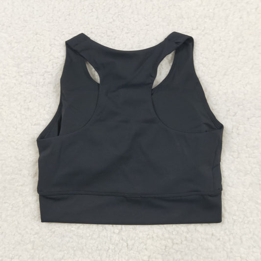 USA Adult Women Black Sleeveless Yoga Active Shirts Top