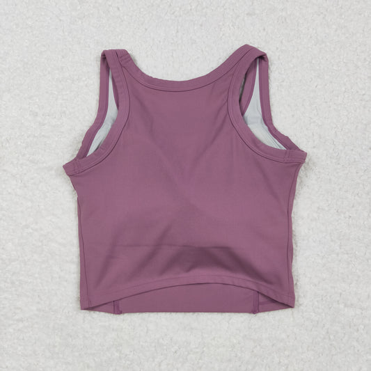 USA Adult Women Lavender Sleeveless Yoga Active Shirts Top