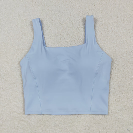 USA Adult Women Sky Blue Strap Yoga Active Vests Top