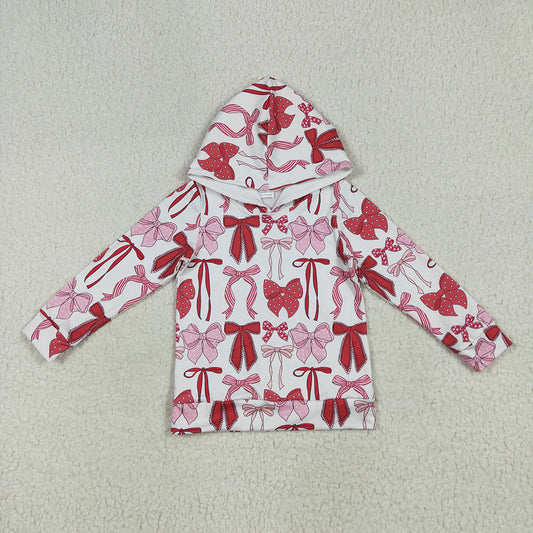 Baby Girls Christmas Pink Bows Plaid Hoodies Tops