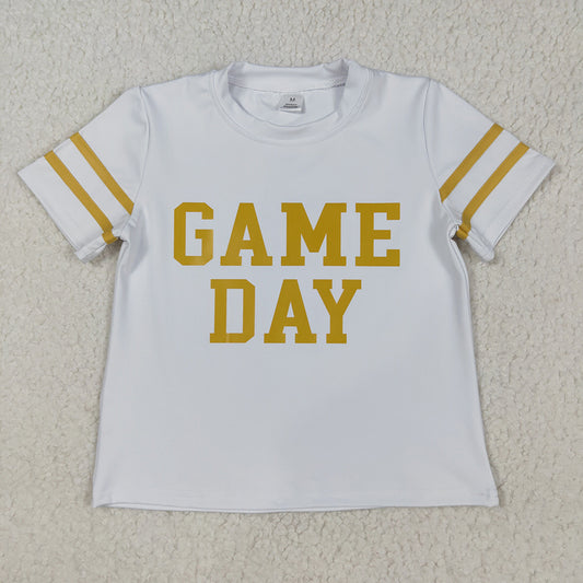 Baby Girls Vinyl Yellow Game Day Yoga Active Team Tee Shirts Top