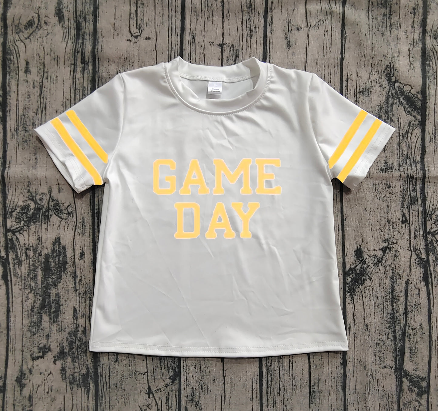 Baby Girls Vinyl Yellow Game Day Yoga Active Team Tee Shirts Top