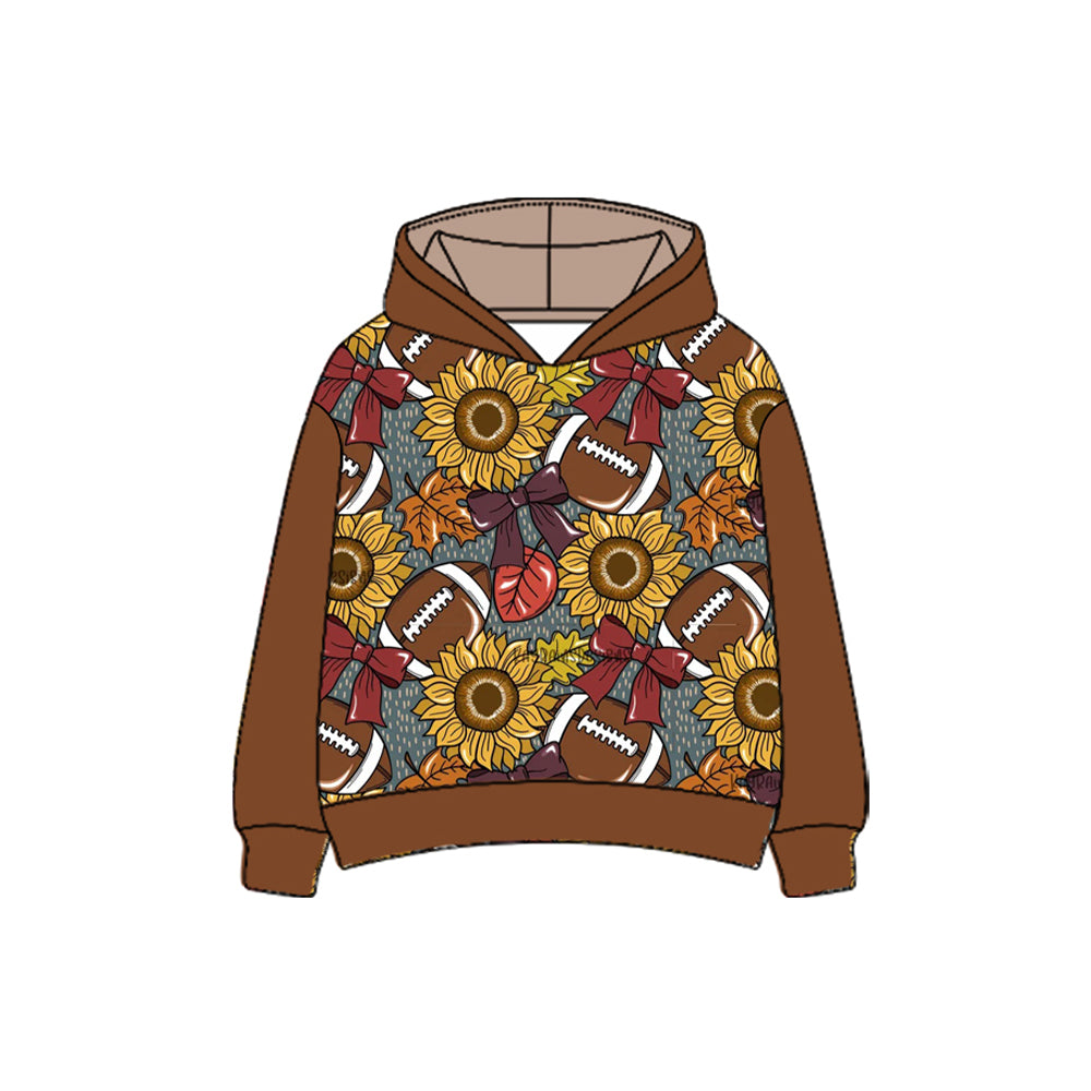 Baby Boys Brown Long Sleeves Sunflowers Footballs Hoodies Top Preorder