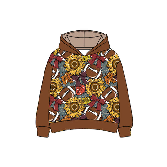 Baby Boys Brown Long Sleeves Sunflowers Footballs Hoodies Top Preorder